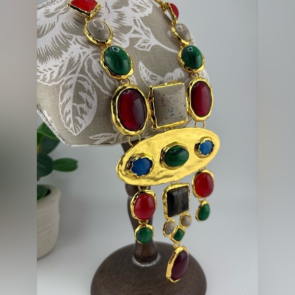 Vintage Statement Necklace – Multicolor Gemstone Design ✨ - Picture 11 of 11